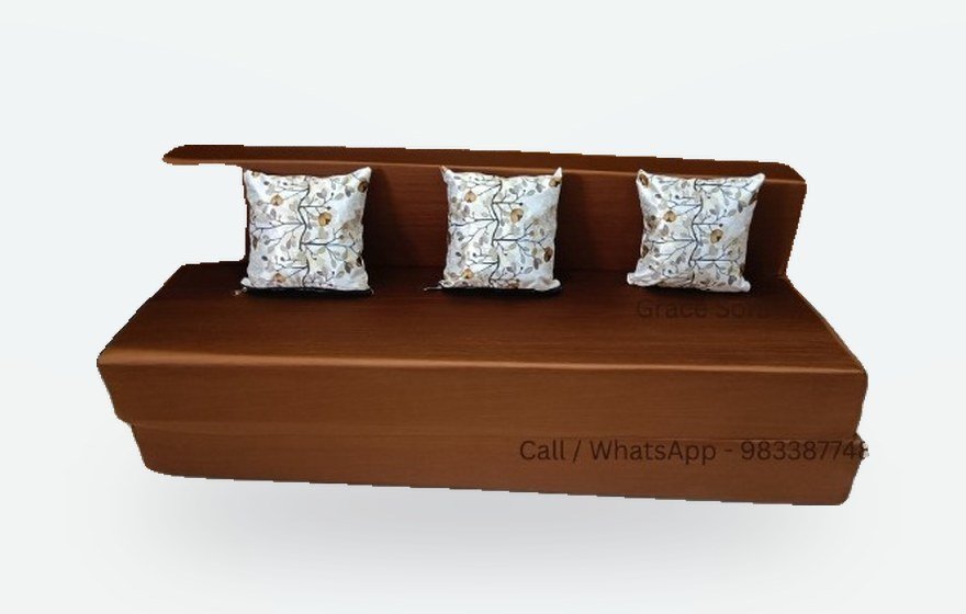 Chocolate brown sofa cum bed