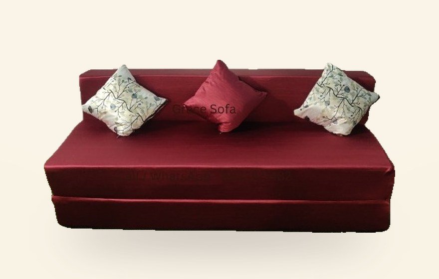 Maroon sofa cum bed