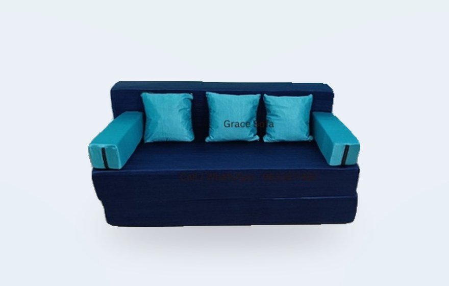 Navy blue sofa cum bed
