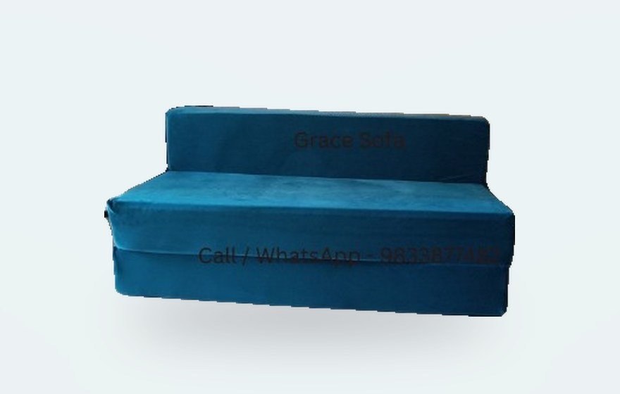 Teal blue sofa cum bed
