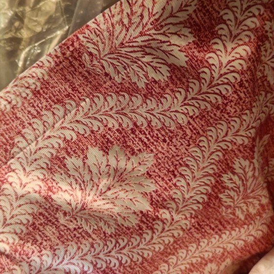 Rust damask upholstery fabric